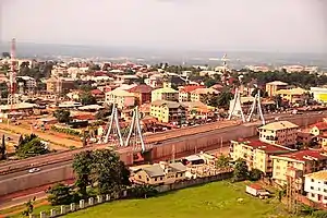 Aerial of Awka near Aroma Junction.