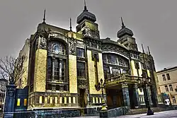 Azerbaijan State Opera Theatre (formerly known as The Great Theater of the Mayilyan Brothers) constructed by Nikolai Bayev (1910–11).