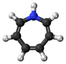 Ball-and-stick model of the Azepine molecule