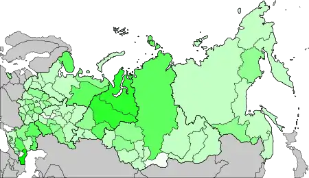 Distribution of Azerbaijanis, 2010