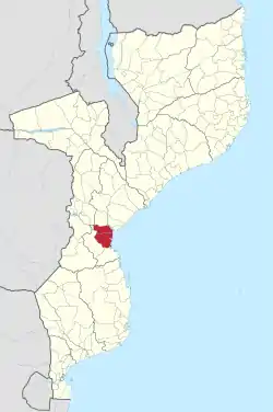 Buzi District on the map of Mozambique