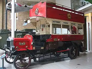 Image 43London General Omnibus Company B-type bus B340 built in 1911 by AEC. One of a number of London buses purchased by the British military during World War I, this vehicle was operated on the Western Front.