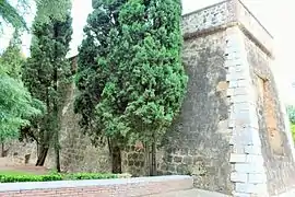 Beginning of the bastion; eastern curtain wall