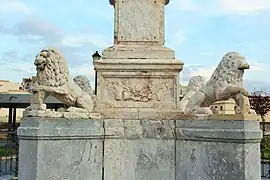 Detail of the base of the monument to General Menacho.