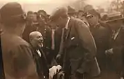 King Boris III of Bulgaria meeting with people from Plovdiv in the aftermath of the 1928 quake