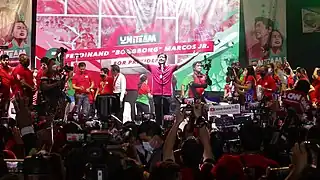 Marcos during a campaign rally in Marikina