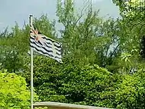 The flag flying on Diego Garcia