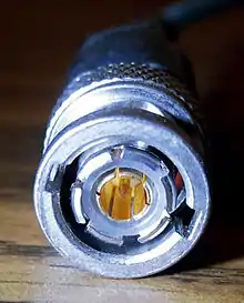 Triaxial BNC connector, a male plug