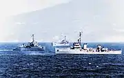 The 2 Rizal class corvettes at Balikatan 2000 exercises.