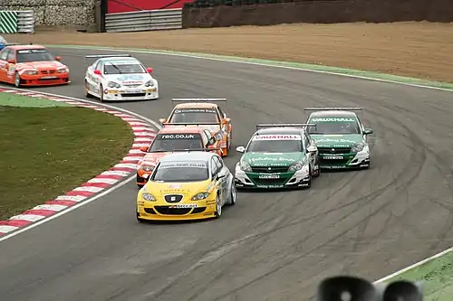 Several BTC-T Spec. Cars (with S2000 cars) at Brands Hatch in 2006. (BTC-T Spec. cars are 2x Astra, 2x Integra and 1x MG ZS).