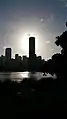 Brisbane SkyTower near sunset.