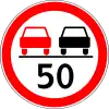 3.20.3 Overtaking is prohibited (overtaking vehicles, the speed of which is more than indicated on the sign, is prohibited)