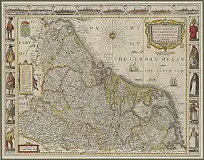 Map of the Seventeen Provinces, published by I. Speed, 1626