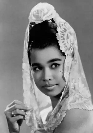 Image 11Baby HuwaePhotograph credit: Tati Photo Studio; restored by Chris WoodrichBaby Huwae (22 November 1939 – 5 June 1989) was an Indonesian model, film actress and singer. Born in Rotterdam, Netherlands, she moved to Indonesia, where she took up modelling, by the 1950s. She entered the film industry in 1958, and gained popularity following the success of Asrama Dara. Over the next few years, Huwae acted in a further five films and established a girl group, the Baby Dolls, with several actresses who had appeared in her second film. She made a guest appearance in one more film in 1971 after a ten-year hiatus.More selected pictures