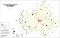 Map showing Rampur Sudauli (#790) in Bachhrawan CD block