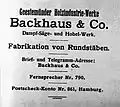 Backhaus Ltd., letterhead, 1930s