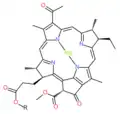 Bacteriochlorophyllide a (R=H). The product of COR retains the vinyl group of the substrate in place of the acetyl group shown