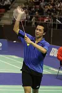 Image 56Taufik Hidayat, 2004 Olympic gold medalist in badminton men's singles. (from Culture of Indonesia)