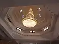 Chandelier inside main area of Temple