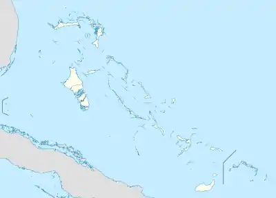 Map showing the location of Hogsty Reef, Bahamas