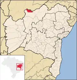 Location of Campo Alegre de Lourdes in Bahia