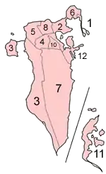 Former regions (municipalities) of Bahrain