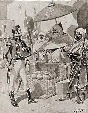 Image 53Captain William Bainbridge paying tribute to the Dey of Algiers, c. 1800 (from Barbary pirates)