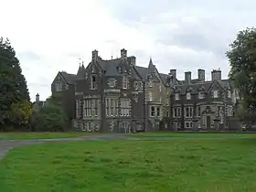 Balcarres House, the stately home of the Earl of Crawford and Balcarres, just north of the village