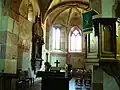 The Nave of the Protestant Church with frescoes from the 14th and 15th centuries