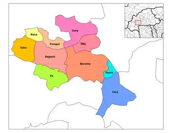 Oury Department location in the province