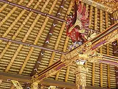 Winged lion as a decoration of the roof interior.