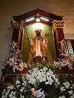 Old Side reredos with St. Augustine of Hippo, the church's patron saint.