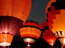 Night glow at the Great Pershing Balloon Derby near Brookfield, Missouri, September, 2001