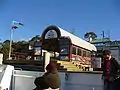 Passengers on a ferry at Balmain East wharf