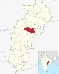 Location in Chhattisgarh