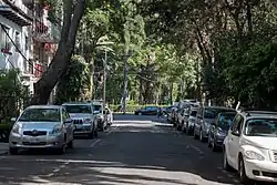 Baltimore street with Parque Hundido in the background