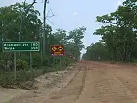 Bamaga Road, also named Northern Peninsula Road, at Jardine River