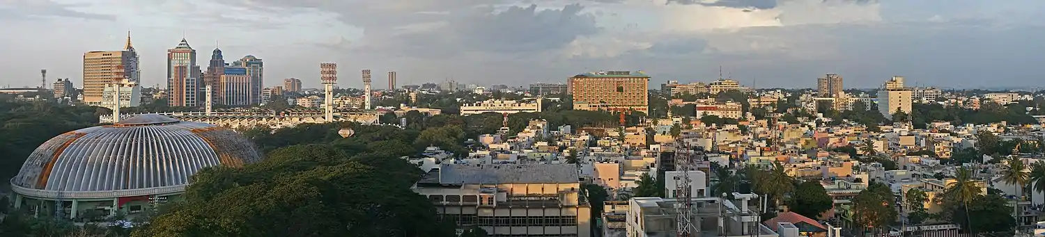 Image 7BangalorePhotograph: Muhammad Mahdi KarimA panoramic view of Bangalore from Corporation Circle, with UB City to the left and Richmond area to the right. Kanteerava Indoor Stadium is in the foreground. The third largest city in India, the city is known as the Silicon Valley of India for its numerous IT exports.More selected pictures