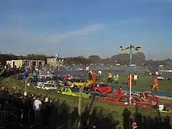 Banger Racing track blockage at Mendips Raceway