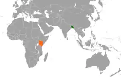 Map indicating locations of Bangladesh and Kenya