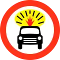 No vehicles carrying explosives