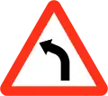 Sharp bend to the left ahead