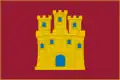 Historical flag of Castilla on a crimson background.