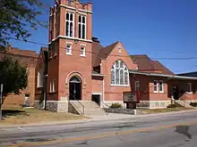 Brick church building