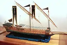 Model of the galley of Barbarossa Hayreddin Pasha during the Siege of Nice in 1543 and the Ottoman wintering in Toulon in 1543–44.