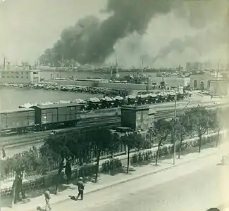 9 April 1945 – View from the barracks. Photo by WOJG Hubert Platt Henderson who was stationed at Bari as the Director of the 773rd Band