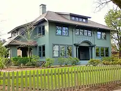 Photograph of the Barnhart–Wright House, a large, two-story house