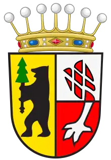 The combined arms of the Berenberg and Gossler families, used by the baronial Berenberg-Gossler family branch and as the logo of Berenberg Bank