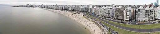 Aerial view of Pocitos Beach