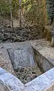 A minor Barron Creek tributary exiting Esther Clark Park to flow under Old Trace Lane, Palo Alto